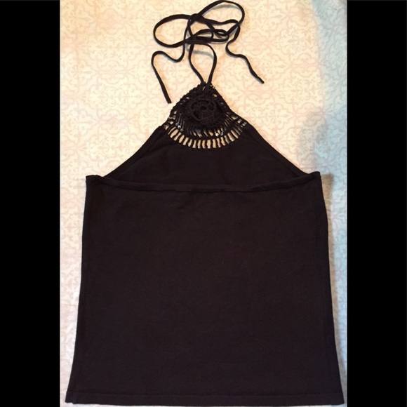 Vintage/Retro Halter w/ crocheted flower and sequins, Size: Medium - Picture 3 of 8